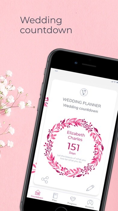 Emulate iPhone app App Wedding planner, countdown using MyAndroid