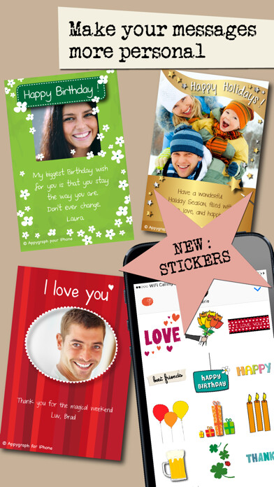 Emulate iPhone app Appygraph - Birthday cards + stickers for iMessage using MyAndroid