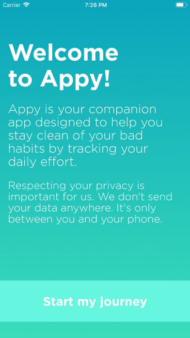 Emulate iPhone app appy - stay sober today using MyAndroid