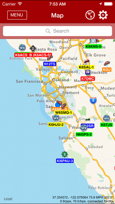 Emulate iPhone app APRS Mobile using MyAndroid