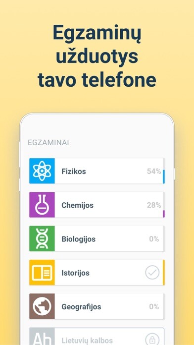 Emulate iPhone app Apuokas - brandos egzaminai using MyAndroid