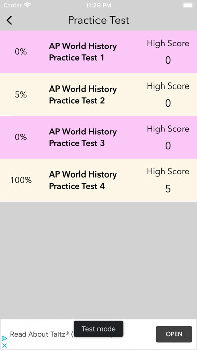 Emulate iPhone app AP World History Modern using MyAndroid