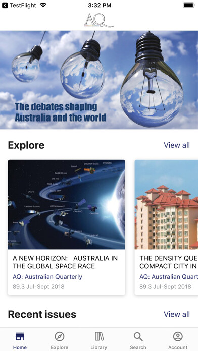 Emulate iPhone app AQ: Australian Quarterly using MyAndroid