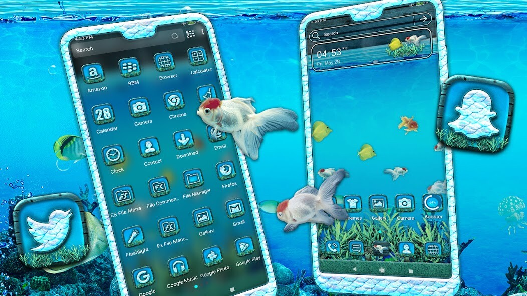 Run android online APK Aquarium Fish Launcher Theme from MyAndroid or emulate Aquarium Fish Launcher Theme using MyAndroid