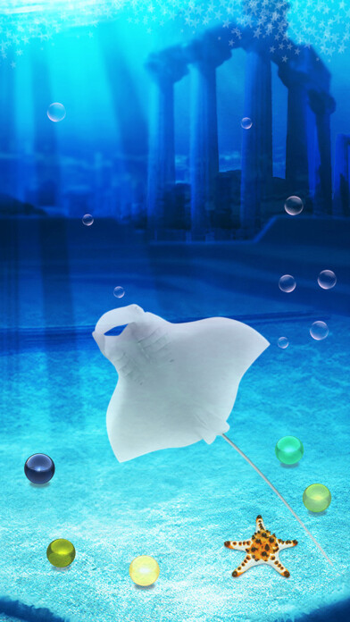 Emulate iPhone app Aquarium Manta Simulation Game using MyAndroid