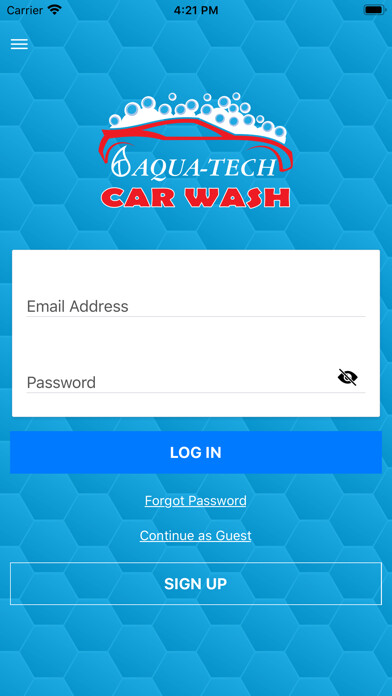 Emulate iPhone app Aqua Tech Car Wash using MyAndroid