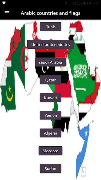 Run android online APK Arabic countries and flags from MyAndroid or emulate Arabic countries and flags using MyAndroid