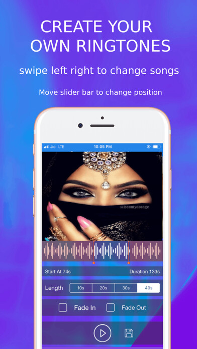 Emulate iPhone app Arabic Ringtone Designer using MyAndroid