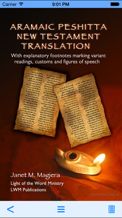 Emulate iPhone app Aramaic New Testament using MyAndroid