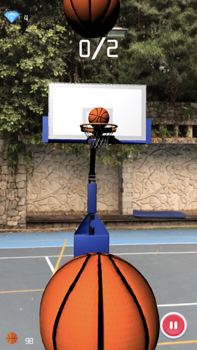 Emulate iPhone app AR Basketball-Dunk Shot & Hit using MyAndroid