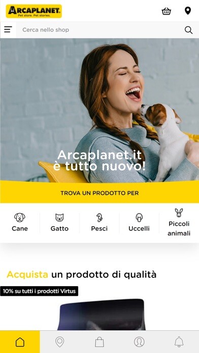 Emulate iPhone app Arcaplanet – Pet store online using MyAndroid