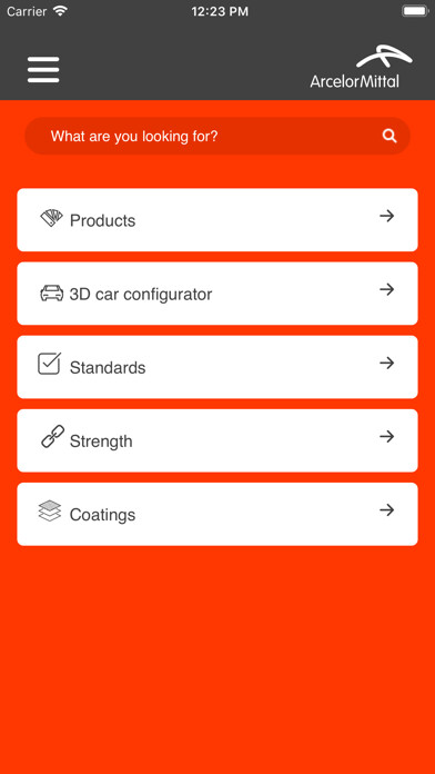 Emulate iPhone app ArcelorMittal automotive offer using MyAndroid