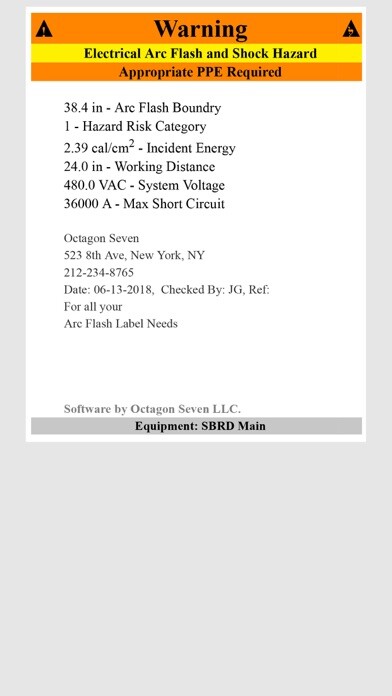 Emulate iPhone app Arc Flash Label Calculator using MyAndroid