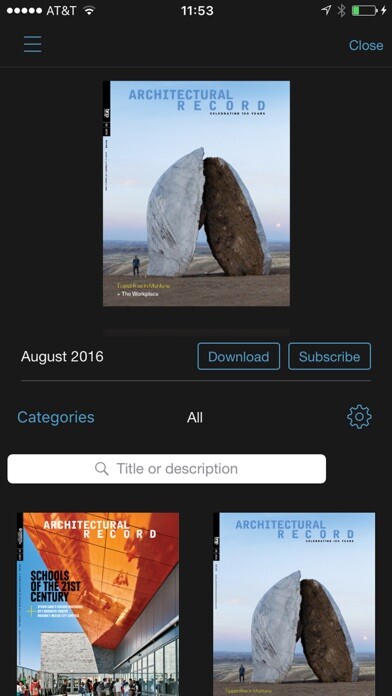 Emulate iPhone app Architectural Record Digital using MyAndroid