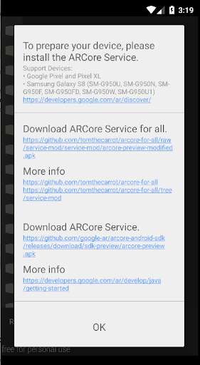Emulate Android APK ARCore Measure (for all)
