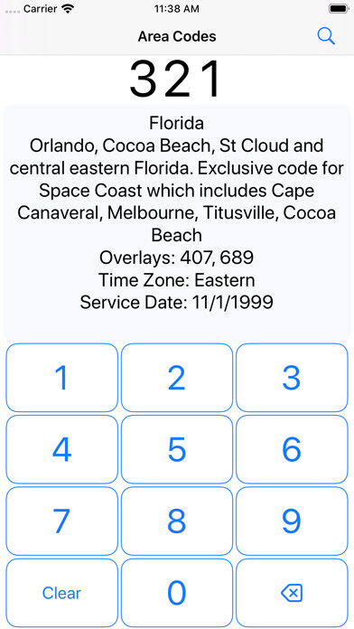 Emulate iPhone app Area Codes using MyAndroid