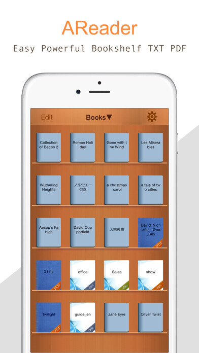 Emulate iPhone app AReader-powerful easy to use using MyAndroid