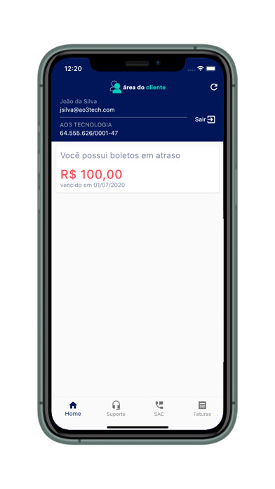 Emulate iPhone app Area do Cliente. using MyAndroid