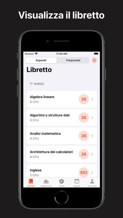 Emulate iPhone app Area Studente using MyAndroid
