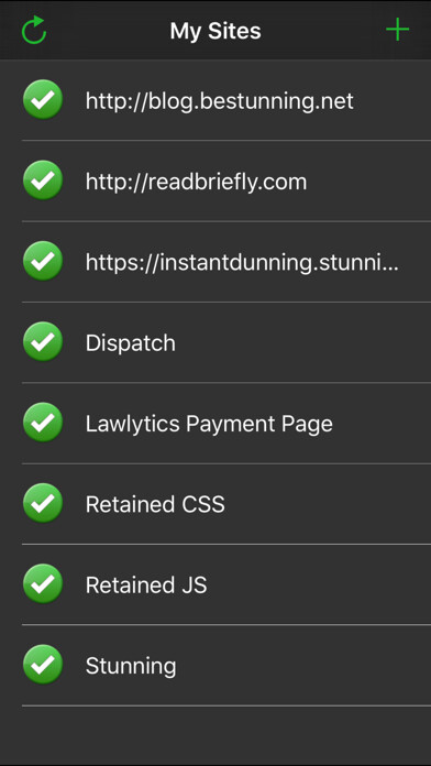 Emulate iPhone app Are My Sites Up using MyAndroid Emulate iPhone app Are My Sites Up using MyAndroid