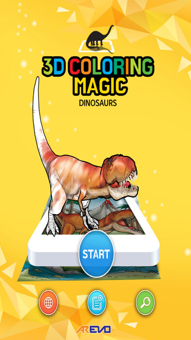 Emulate iPhone app AREVO DINO - 3D AR COLORING using MyAndroid