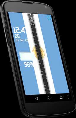 Emulate Android APK Argentina flag zipper lock