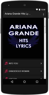 Emulate Android APK Ariana Grande Hits Lyrics