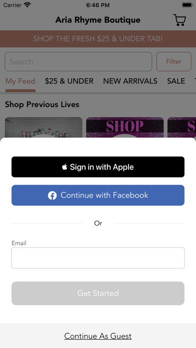 Emulate iPhone app Aria Rhyme Boutique using MyAndroid