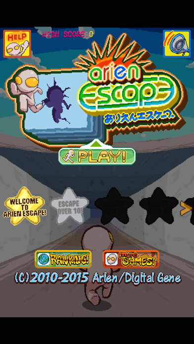 Emulate iPhone app Arien Escape : Run & Jump using MyAndroid