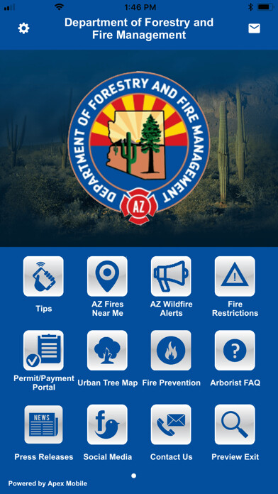 Emulate iPhone app Arizona Department of Forestry using MyAndroid