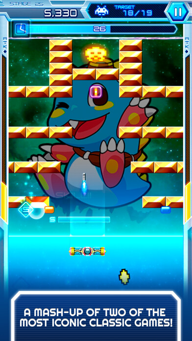Emulate iPhone app Arkanoid vs Space Invaders using MyAndroid