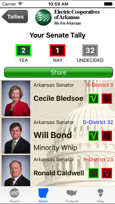 Emulate iPhone app Arkansas Legislative Guide using MyAndroid