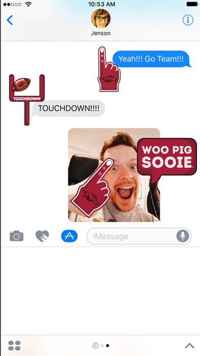 Emulate iPhone app Arkansas Razorbacks Stickers for iMessage using MyAndroid Emulate iPhone app Arkansas Razorbacks Stickers for iMessage using MyAndroid