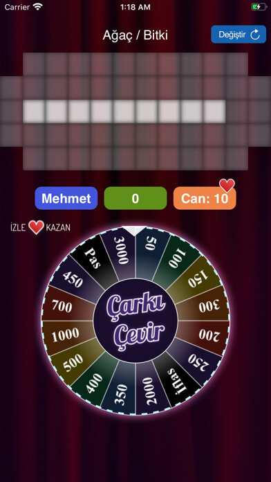 Emulate iPhone app Çarkıfelek (internetsiz) using MyAndroid