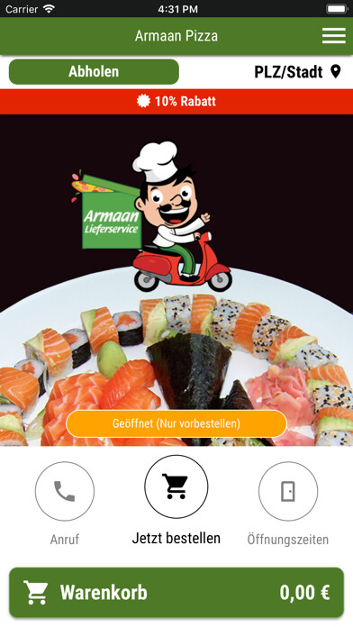 Emulate iPhone app Armaan Pizza using MyAndroid Emulate iPhone app Armaan Pizza using MyAndroid