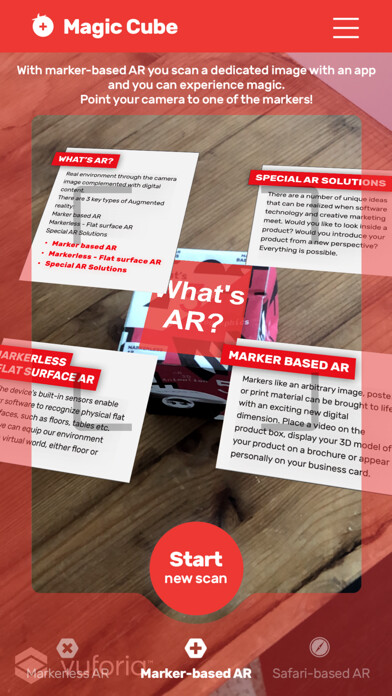 Emulate iPhone app AR Magic Cube using MyAndroid