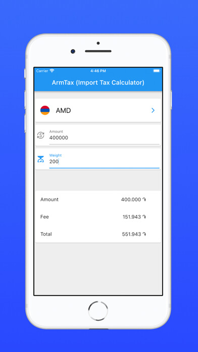 Emulate iPhone app ArmTax using MyAndroid