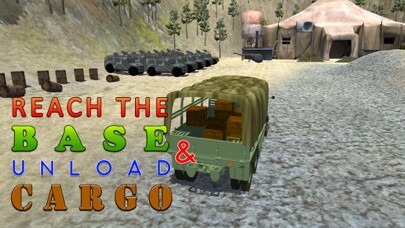 Emulate iPhone app Army Cargo Truck Simulator - Deliver food supplies to military camps in this driving simulation game using MyAndroid