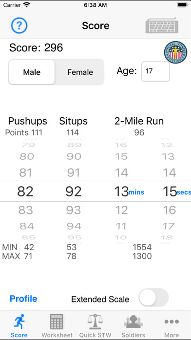 Emulate iPhone app Army Fitness APFT Calculator using MyAndroid Emulate iPhone app Army Fitness APFT Calculator using MyAndroid