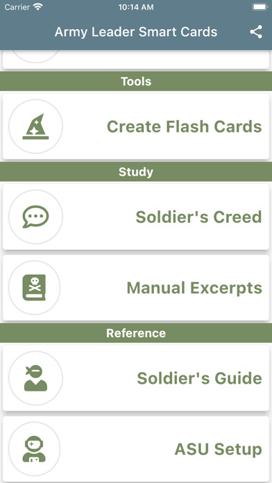 Emulate iPhone app Army Leader Smart Cards using MyAndroid
