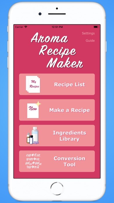 Emulate iPhone app Aroma Recipe Maker using MyAndroid Emulate iPhone app Aroma Recipe Maker using MyAndroid