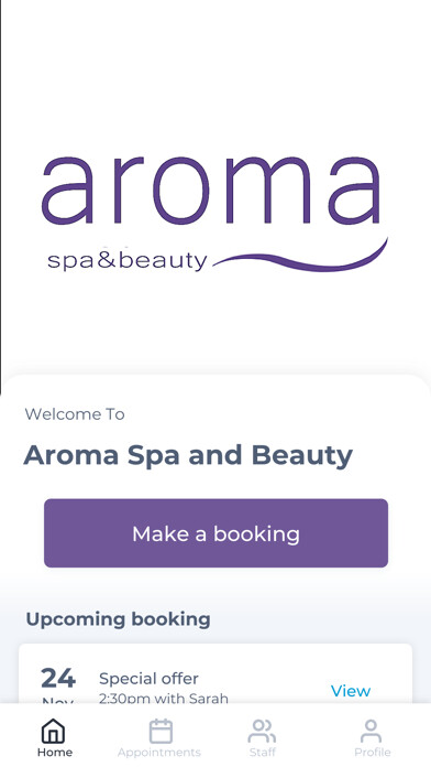 Emulate iPhone app Aroma Spa and Beauty using MyAndroid