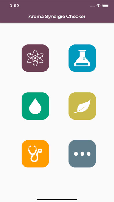 Emulate iPhone app Aroma Synergie Checker using MyAndroid