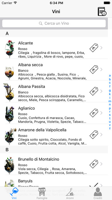 Emulate iPhone app Aromi dei Vini Lite using MyAndroid