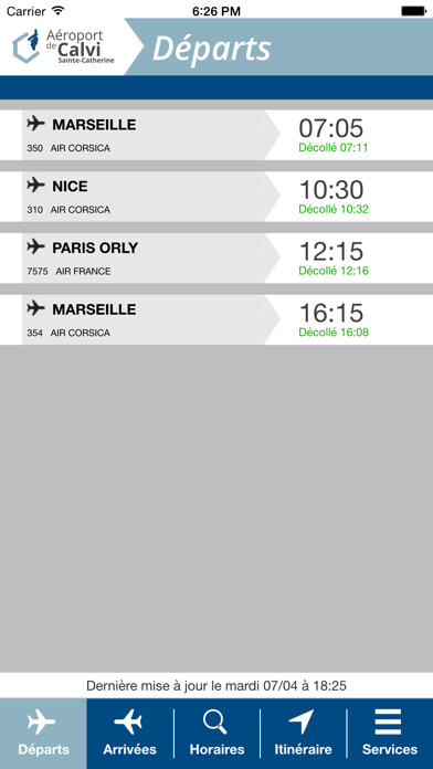 Emulate iPhone app Aéroport Calvi using MyAndroid Emulate iPhone app Aéroport Calvi using MyAndroid