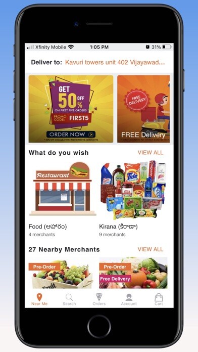 Emulate iPhone app ARRTON - Food/Grocery Delivery using MyAndroid Emulate iPhone app ARRTON - Food/Grocery Delivery using MyAndroid