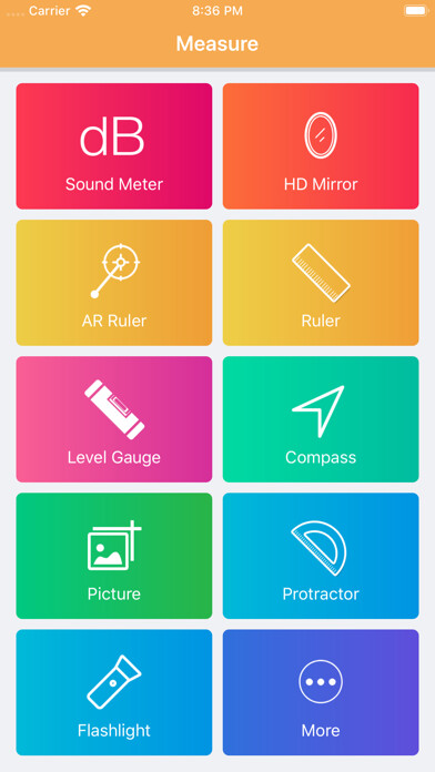 Emulate iPhone app AR Ruler HD Mirror Flashlight using MyAndroid Emulate iPhone app AR Ruler HD Mirror Flashlight using MyAndroid