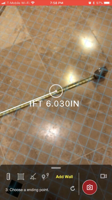 Emulate iPhone app AR Tape Measure: Air Measure using MyAndroid