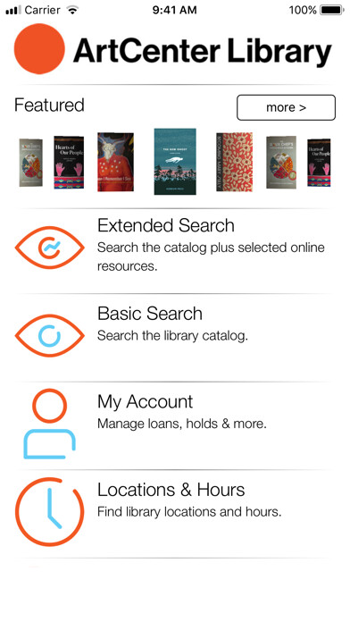 Emulate iPhone app ArtCenter Library Mobile using MyAndroid