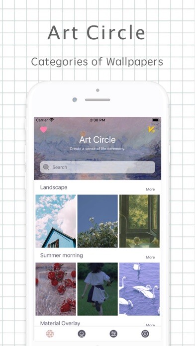 Emulate iPhone app Art Circle - dope Wallpapers using MyAndroid